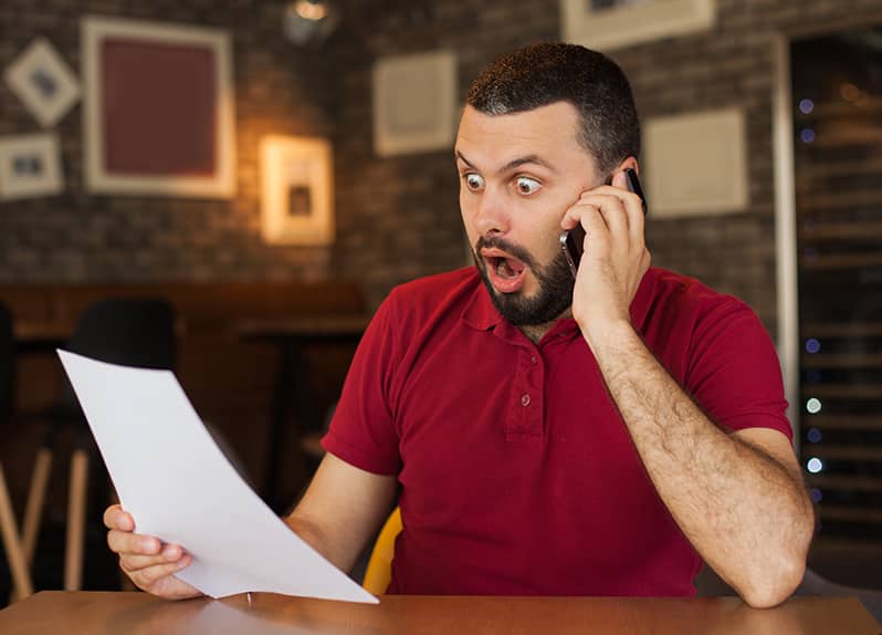 Fun Fines Service Shocked Man